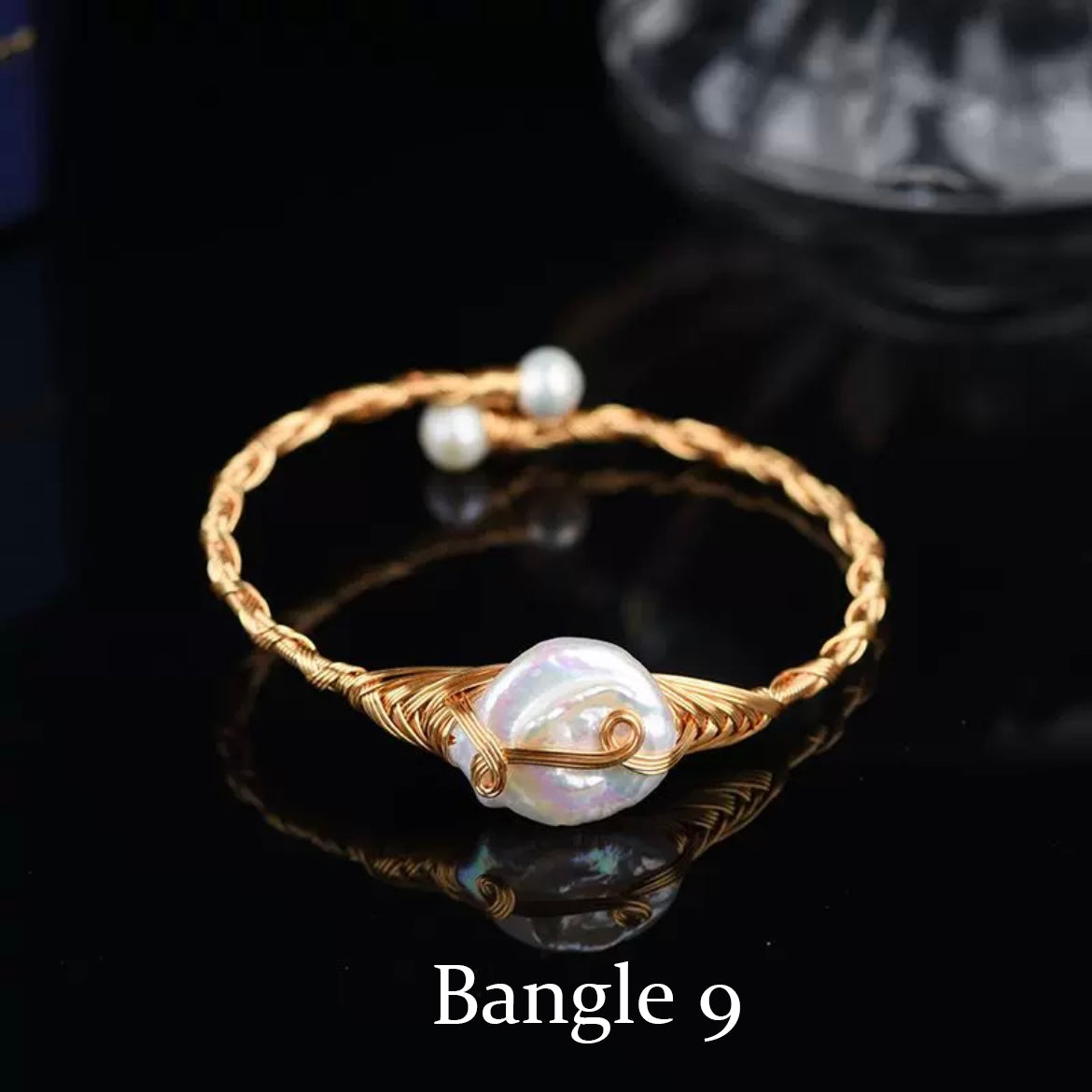 EASTERNPEARLISM Fresh Water Pearl Wire Wrapping Bangle【Wire Wrapping Bangel】