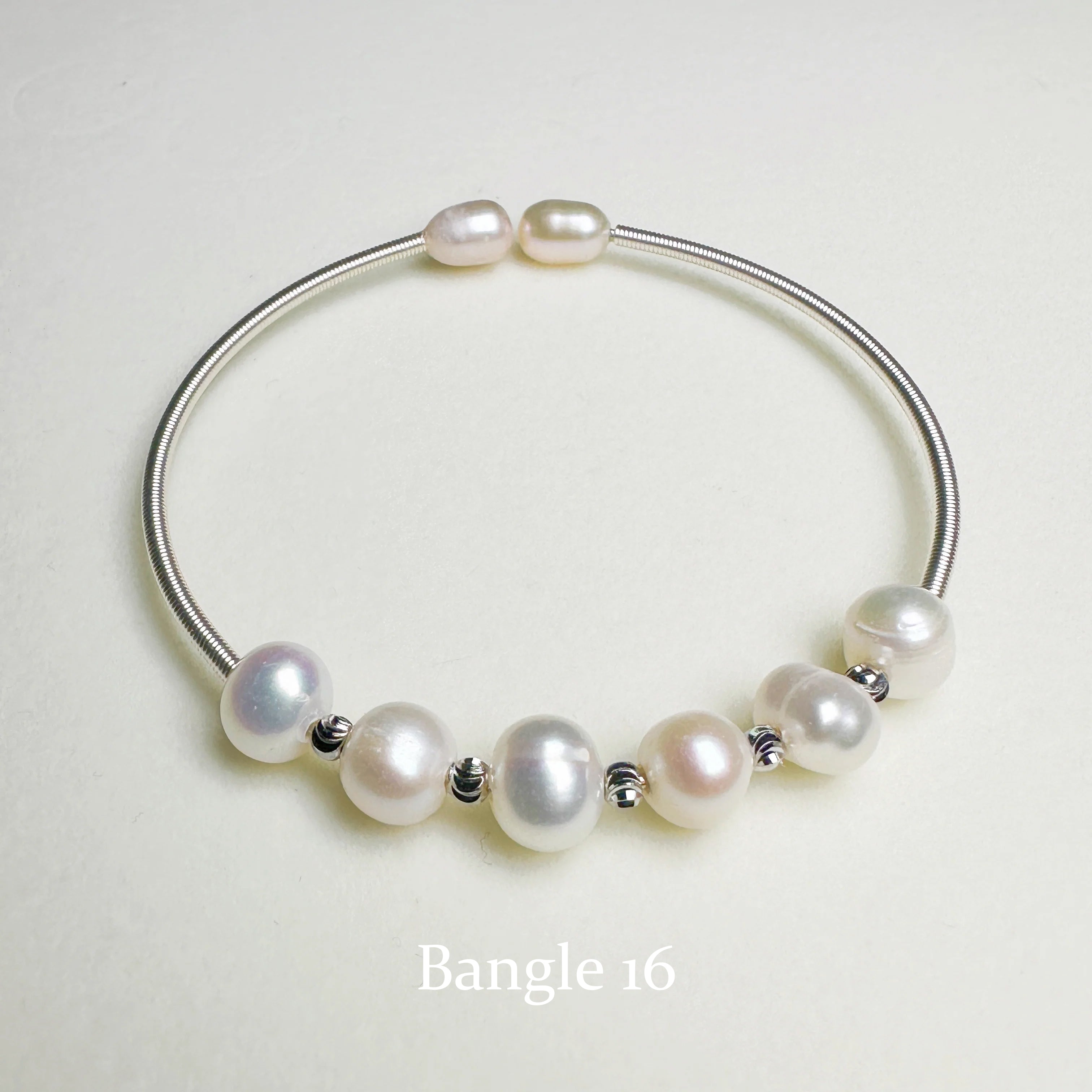 EASTERNPEARLISM Fresh Water Pearl Wire Wrapping Bangle【Wire Wrapping Bangel】