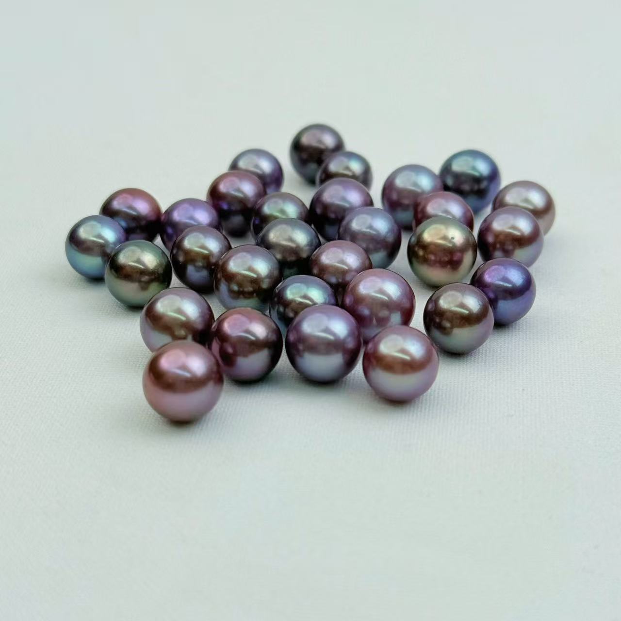 【New】Mulberry Double Edisons (2 Deep Color Pearls 7-10mm in 1 Clam)
