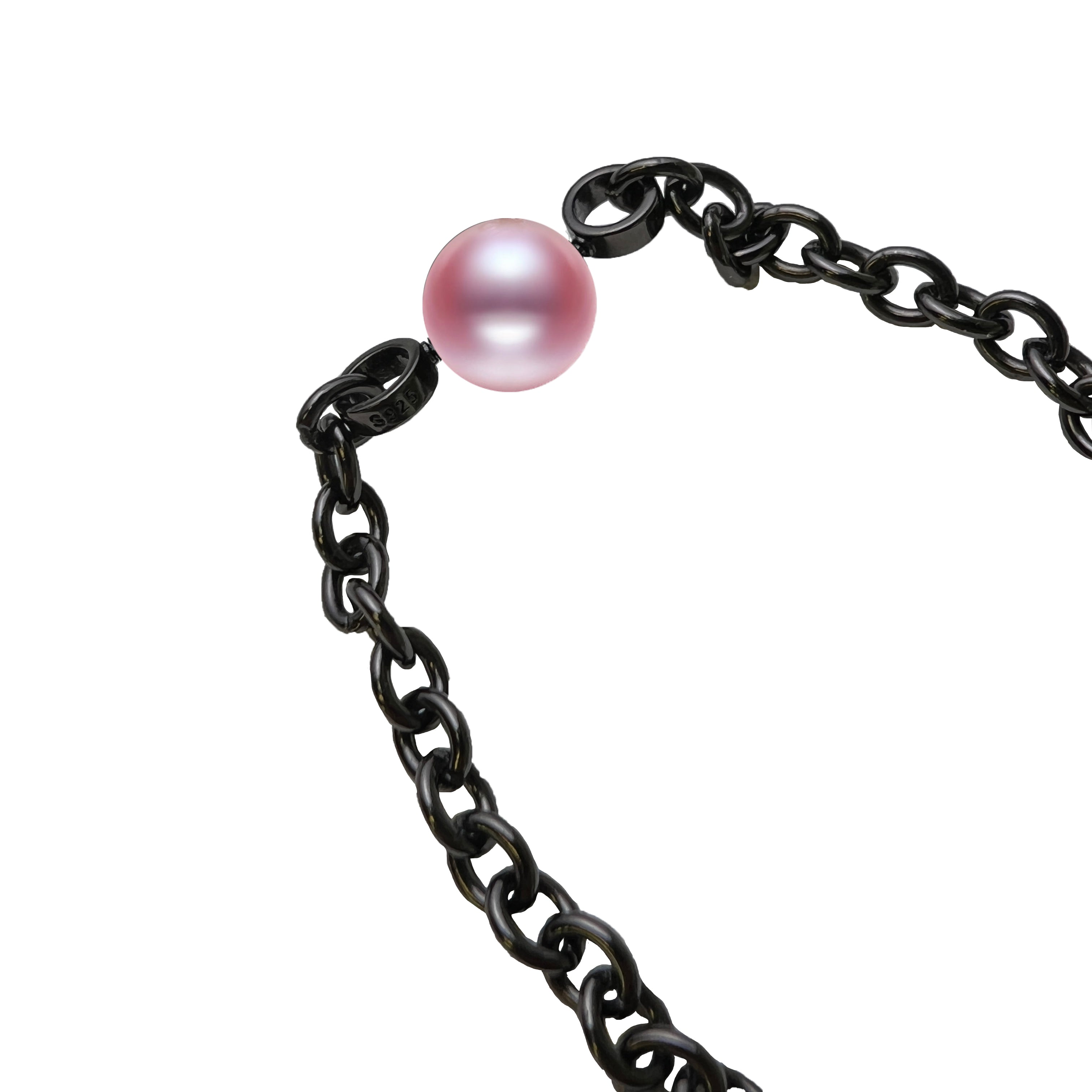 【Black Knight 】【Adee Same Style】S925 Silver Black Fashion M-shaped Pearl Bracelet【PEARLISM】