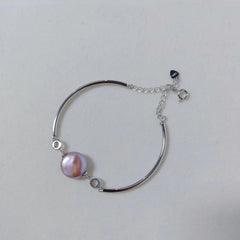 Button Bracelet S925 Freshwater Pearl