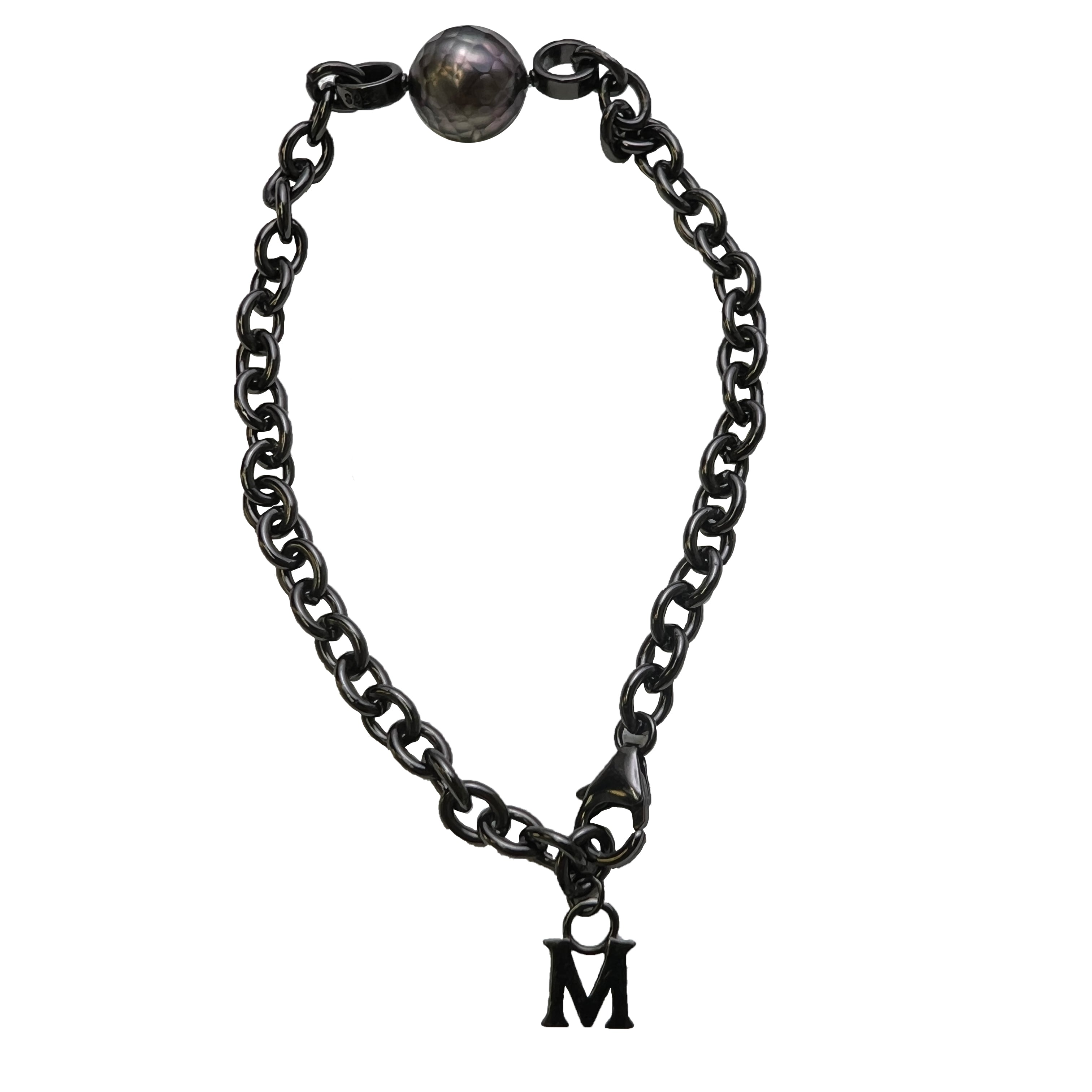 【Black Knight 】【Adee Same Style】S925 Silver Black Fashion M-shaped Pearl Bracelet【PEARLISM】