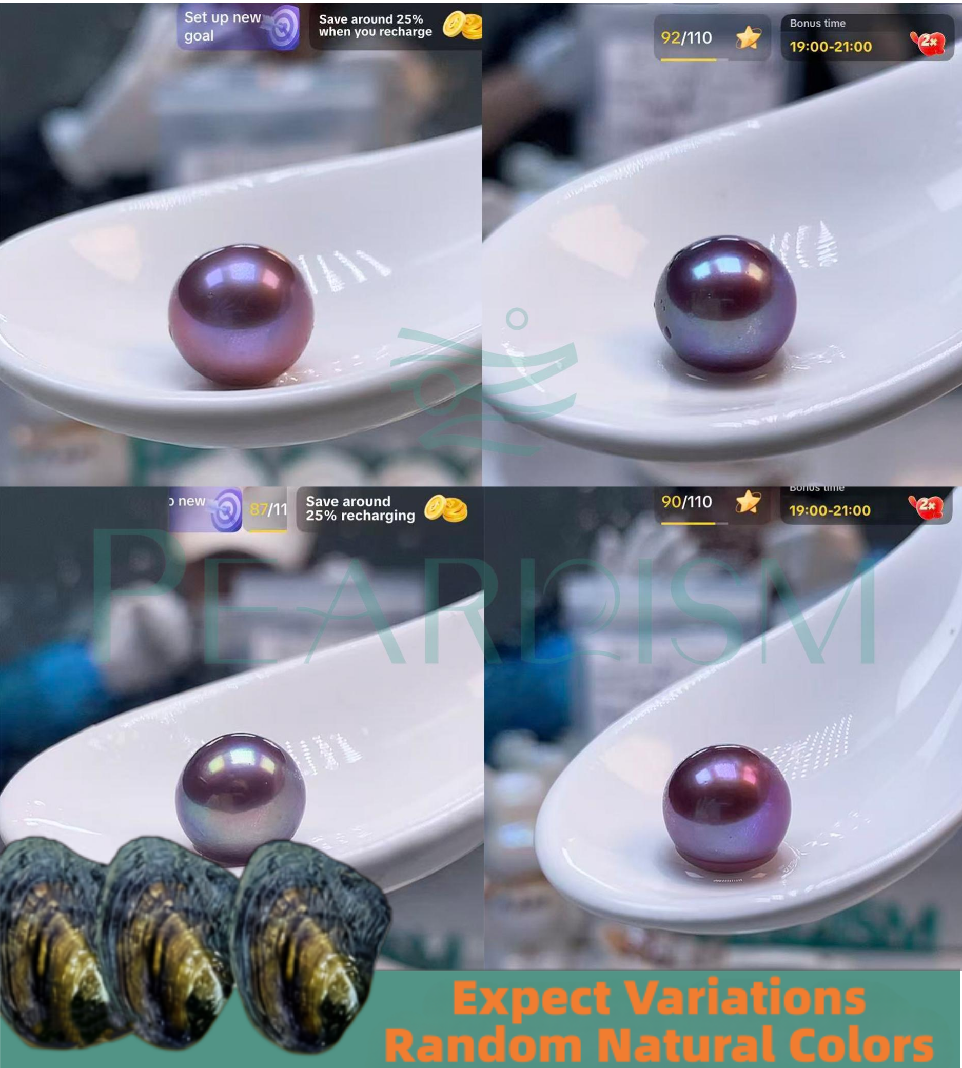 Blueberry(1 Deep Color 9-11mm Freshwater Pearl)【Pearlism】