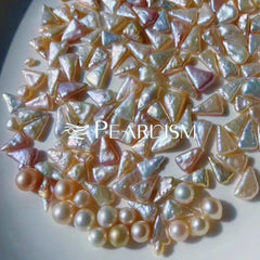 【New】Pizza Slice ( 5 Triangle shape pearls with 1 Edison in 1 Clam)