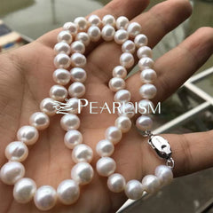 White Pearl Beaded Necklace Princess Chain