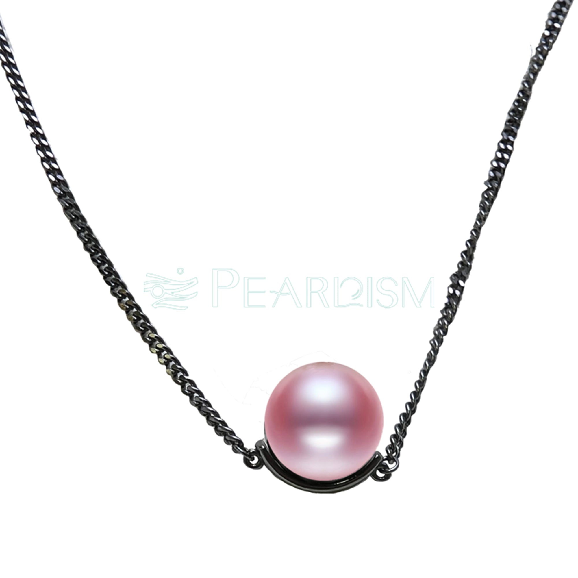 【Black Knight 】S925 Silver Half Round Necklace 【PEARLISM】