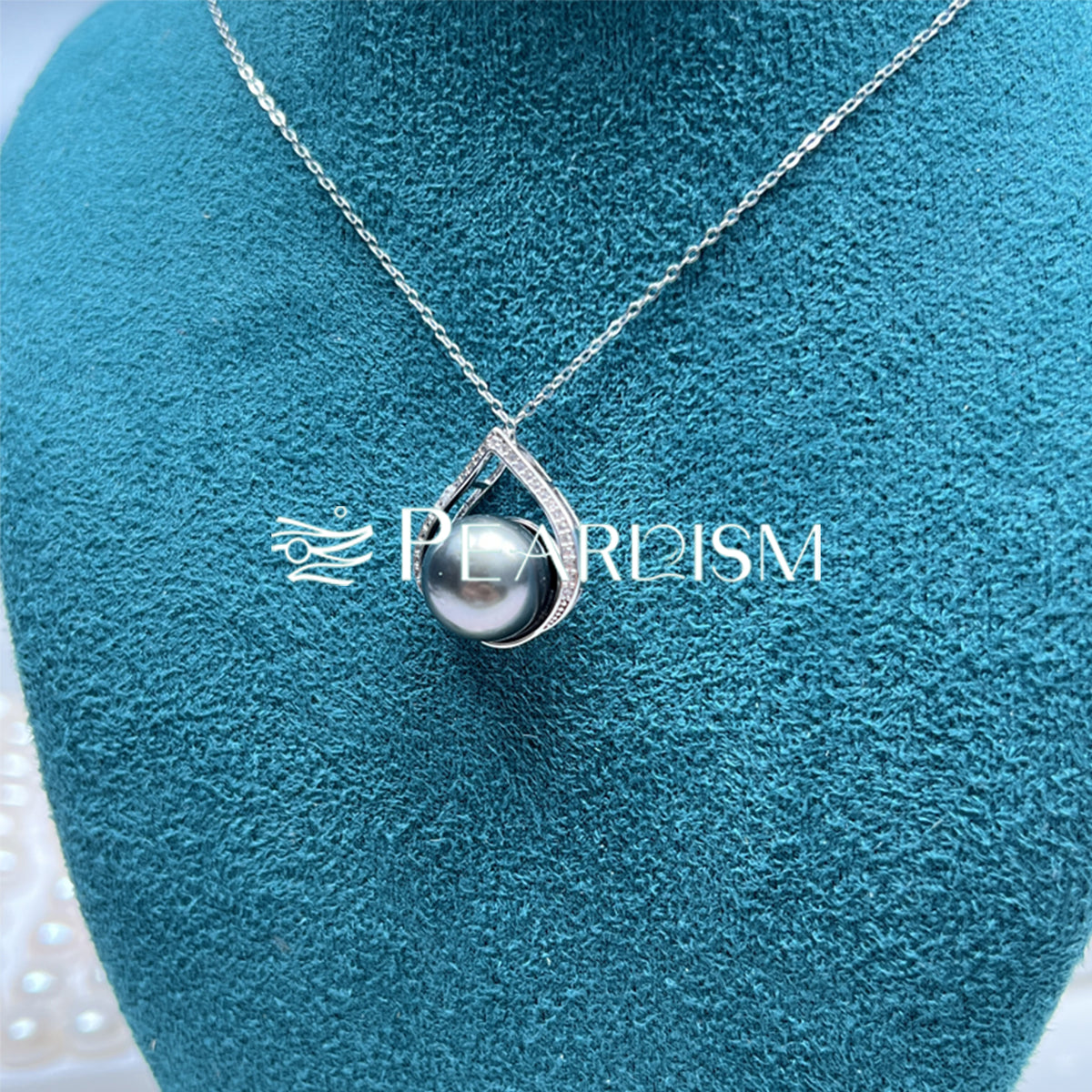 Tahitian Pearl Teardrop Necklace 11.5mm S925 Chain 【Flash Sale】