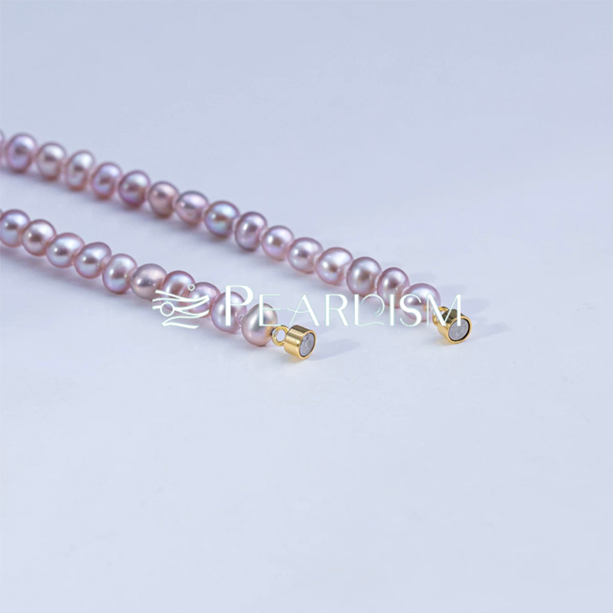 S925 Silver Freshwater Pearl Purple Classic Pearl Necklace 5-6mm