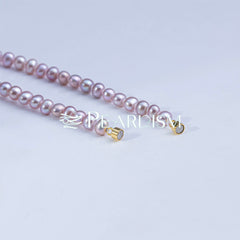 S925 Silver Freshwater Pearl Purple Classic Pearl Necklace 5-6mm