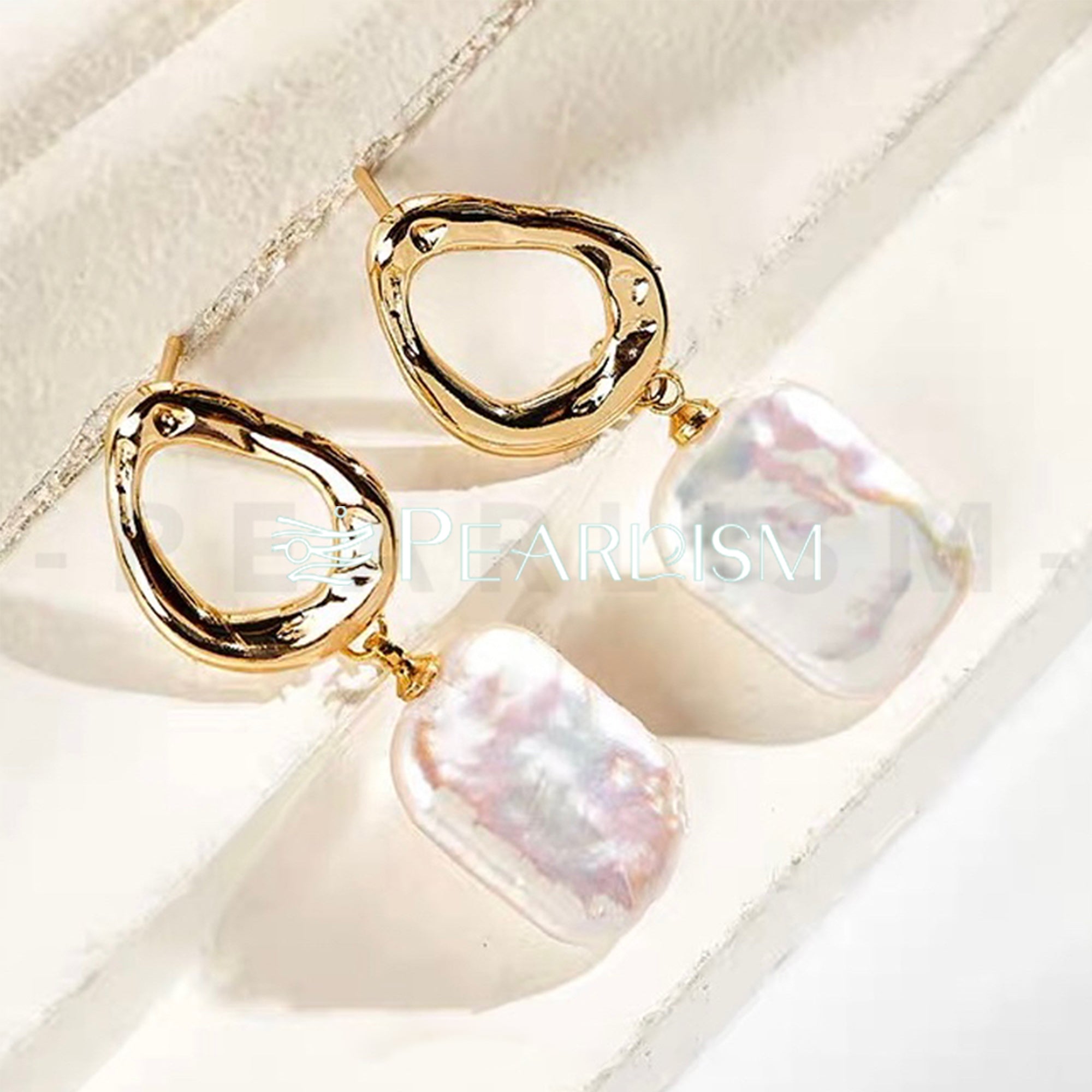 Freshwater Baroque Pearl Vintage Earrings【Pearlism】