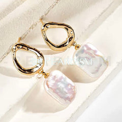 Freshwater Baroque Pearl Vintage Earrings【Pearlism】