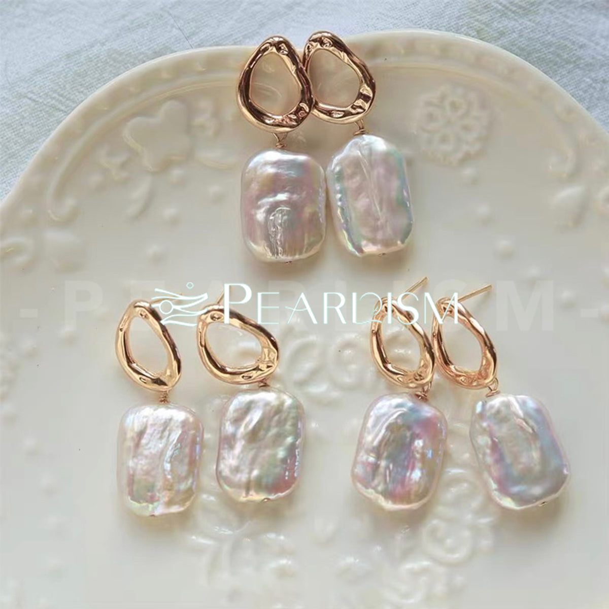 Freshwater Baroque Pearl Vintage Earrings【Pearlism】