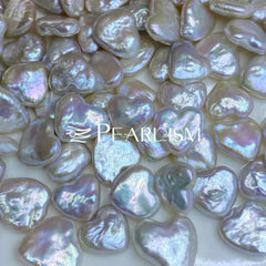 Love Heart  (2 Heart Shape Pearls+1edison )【Pearlism】