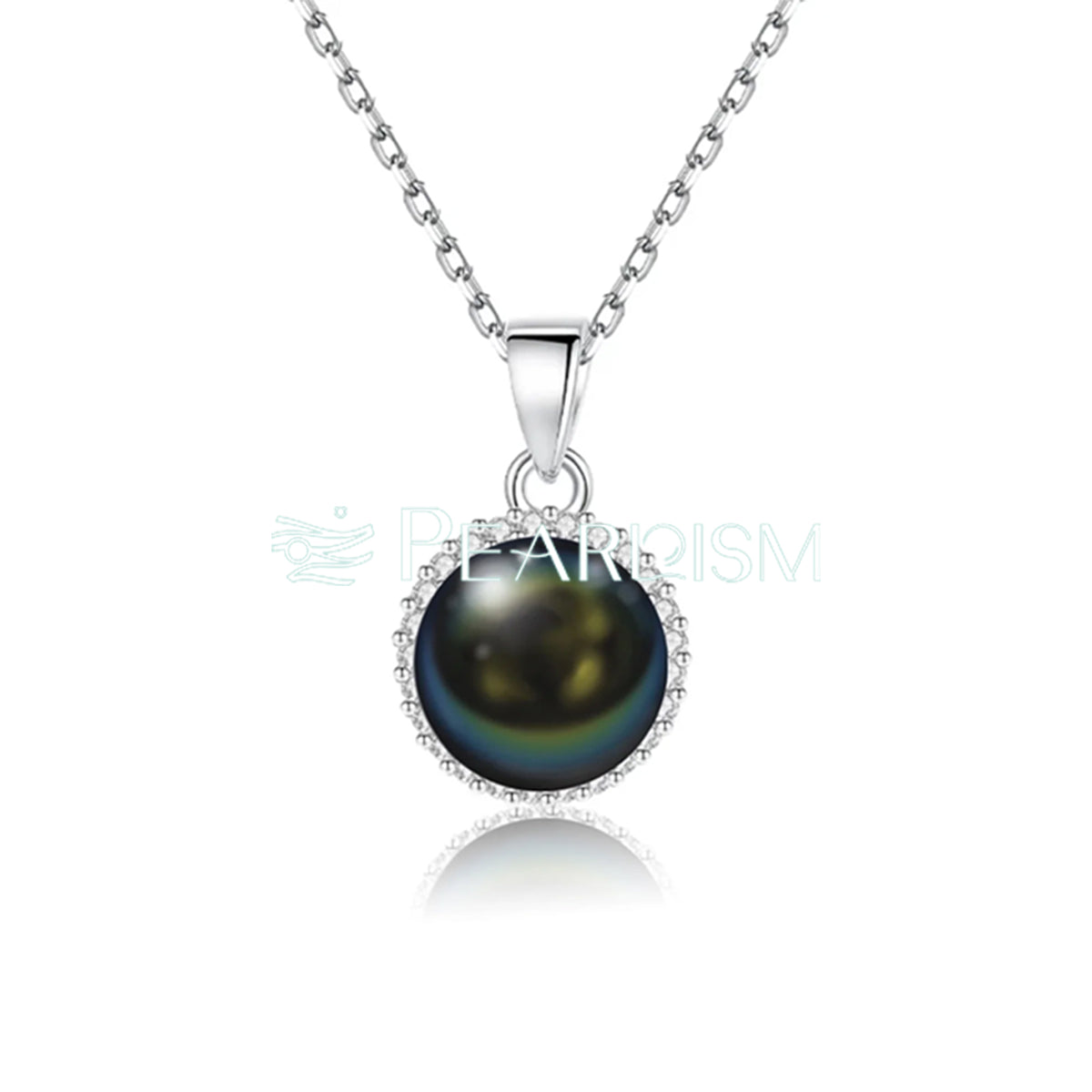 Flawless Black Tahitain Sunflower Necklace 8-9mm S925