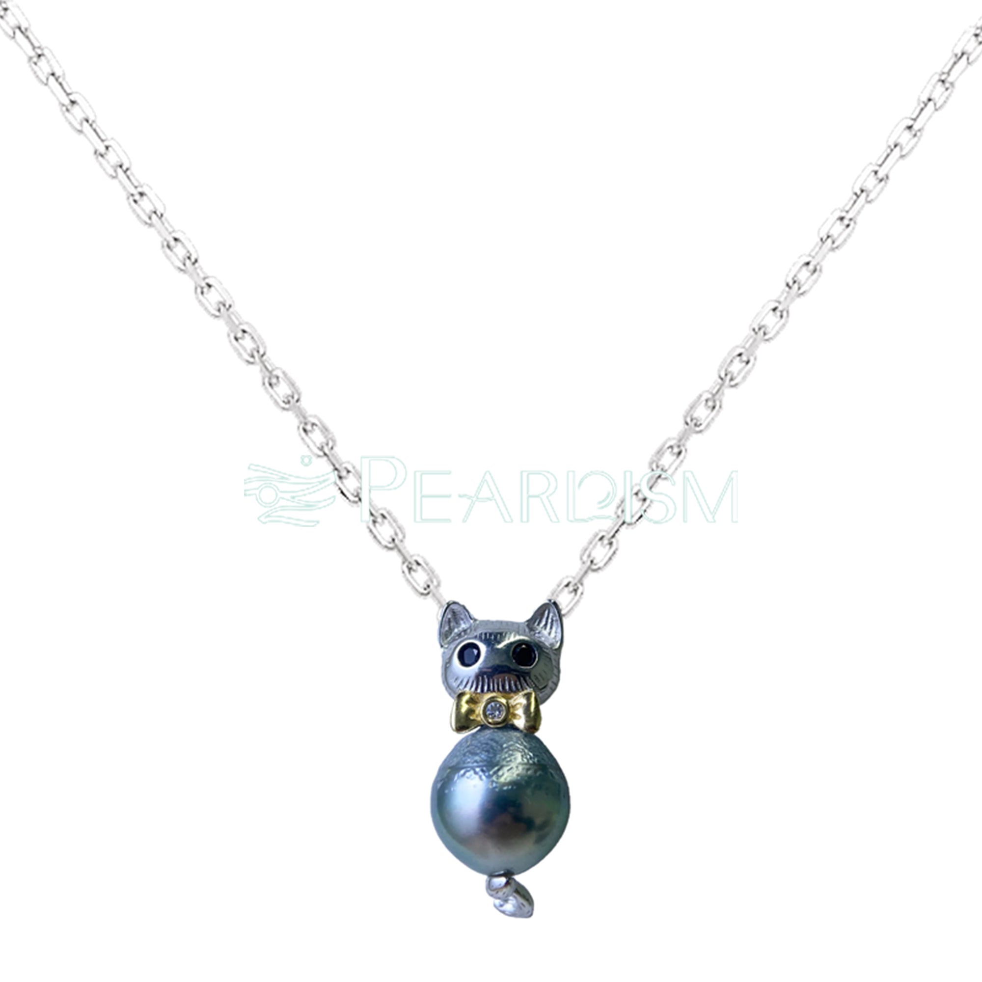 Kitty Cat Baroque Tahitian Pearl Necklace S925 Chain 【Flash Sale】