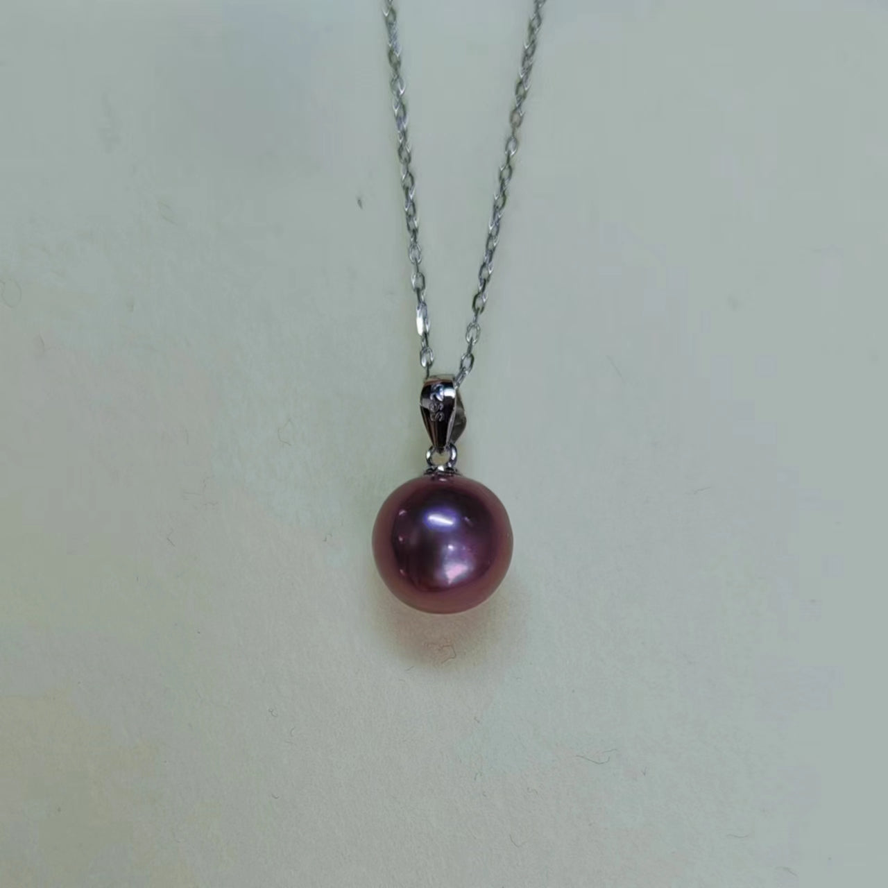 Simple Design Purple Pearl necklace 9-10mm