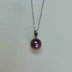 Simple Design Purple Pearl necklace 9-10mm