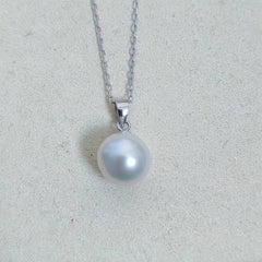 Simple Desigh White Pearl necklace 10-11mm【Pearlism】